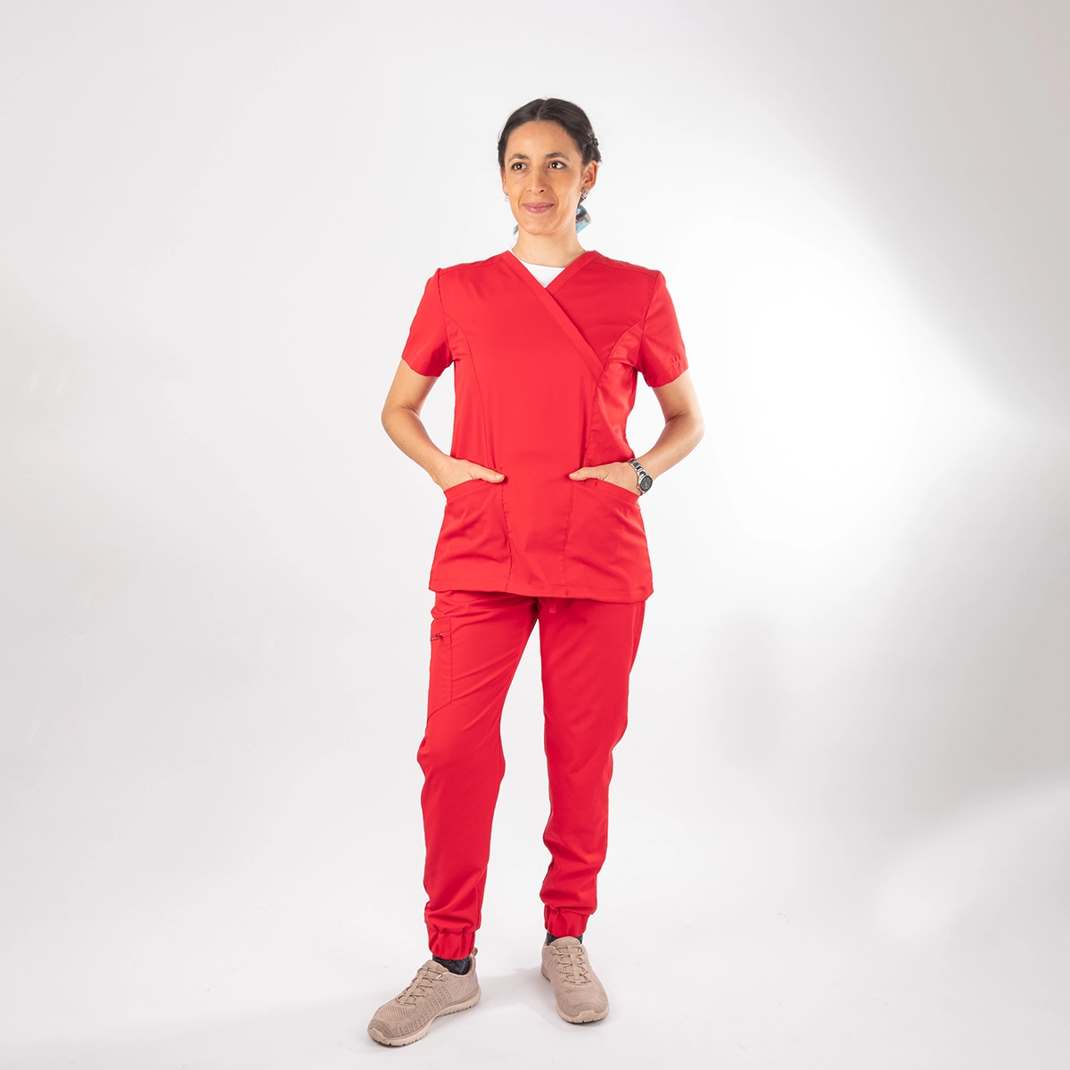 Blusa Clínica Rojo Matrona Mujer Entallada - Ale - Imagen 4
