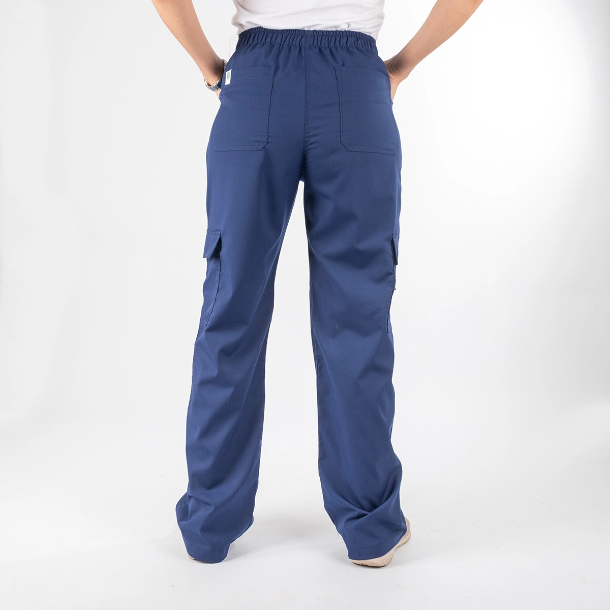 Pantalón Clínico Azul Francia Área Médica Mujer Media Cintura Elasticada - Carla - Imagen 5