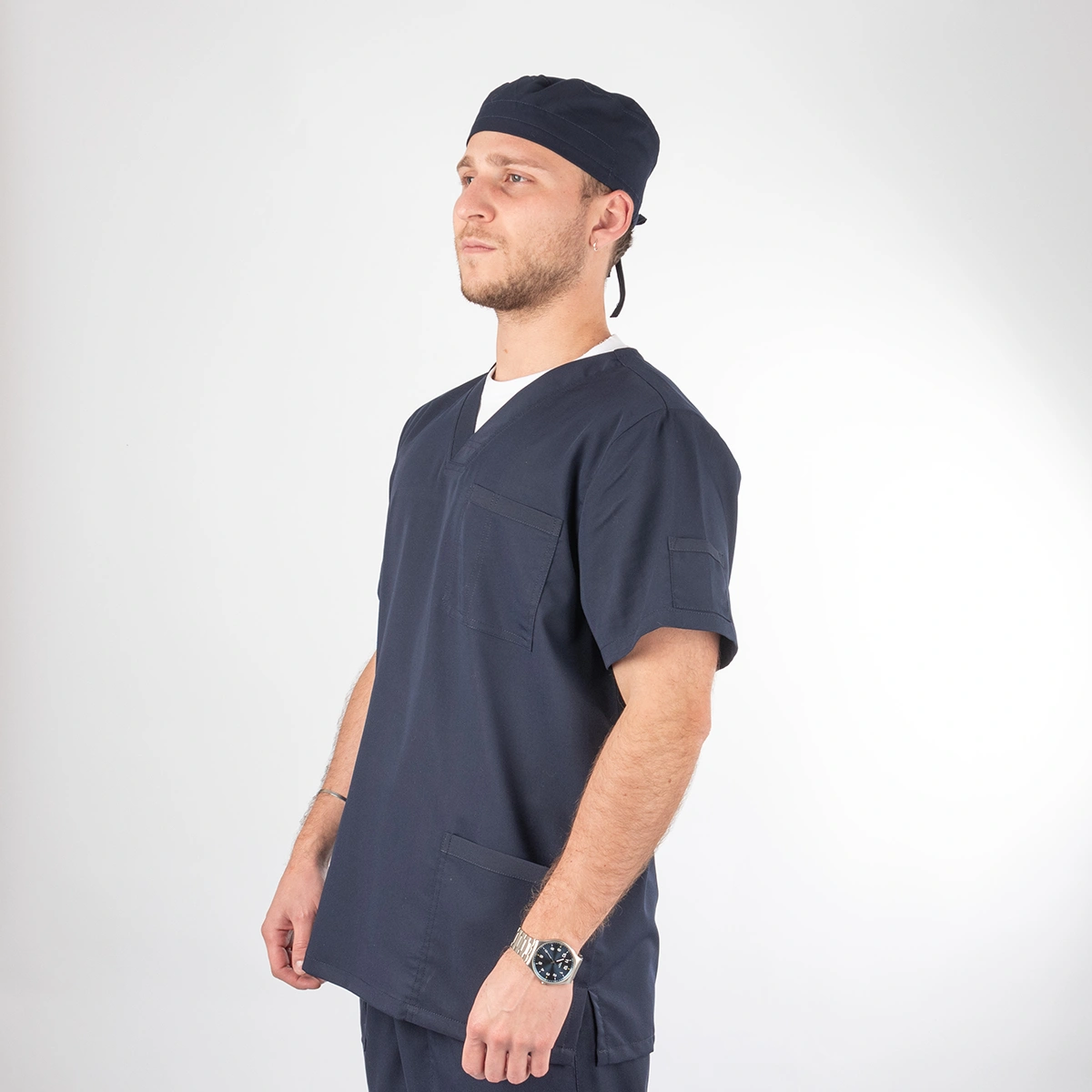 Polera Clínica Azul Marino Hombre Felipe