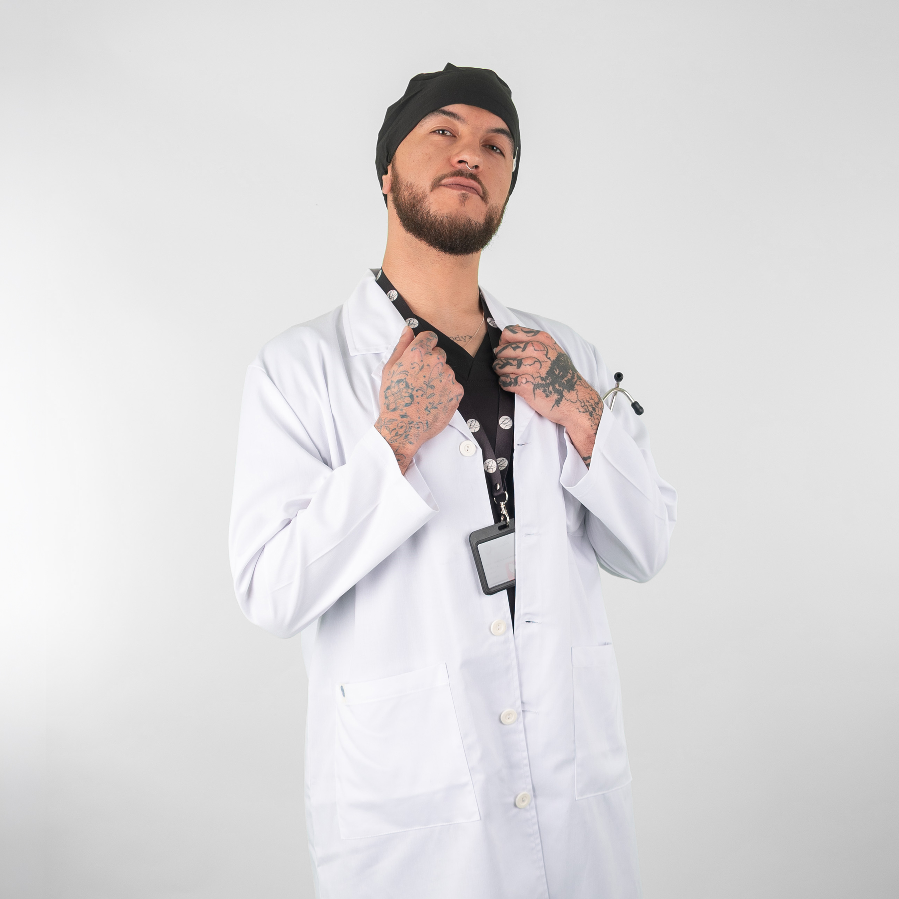 Cotona Blanca Área Médica Hombre Gabardina - Joaquín - Imagen 2