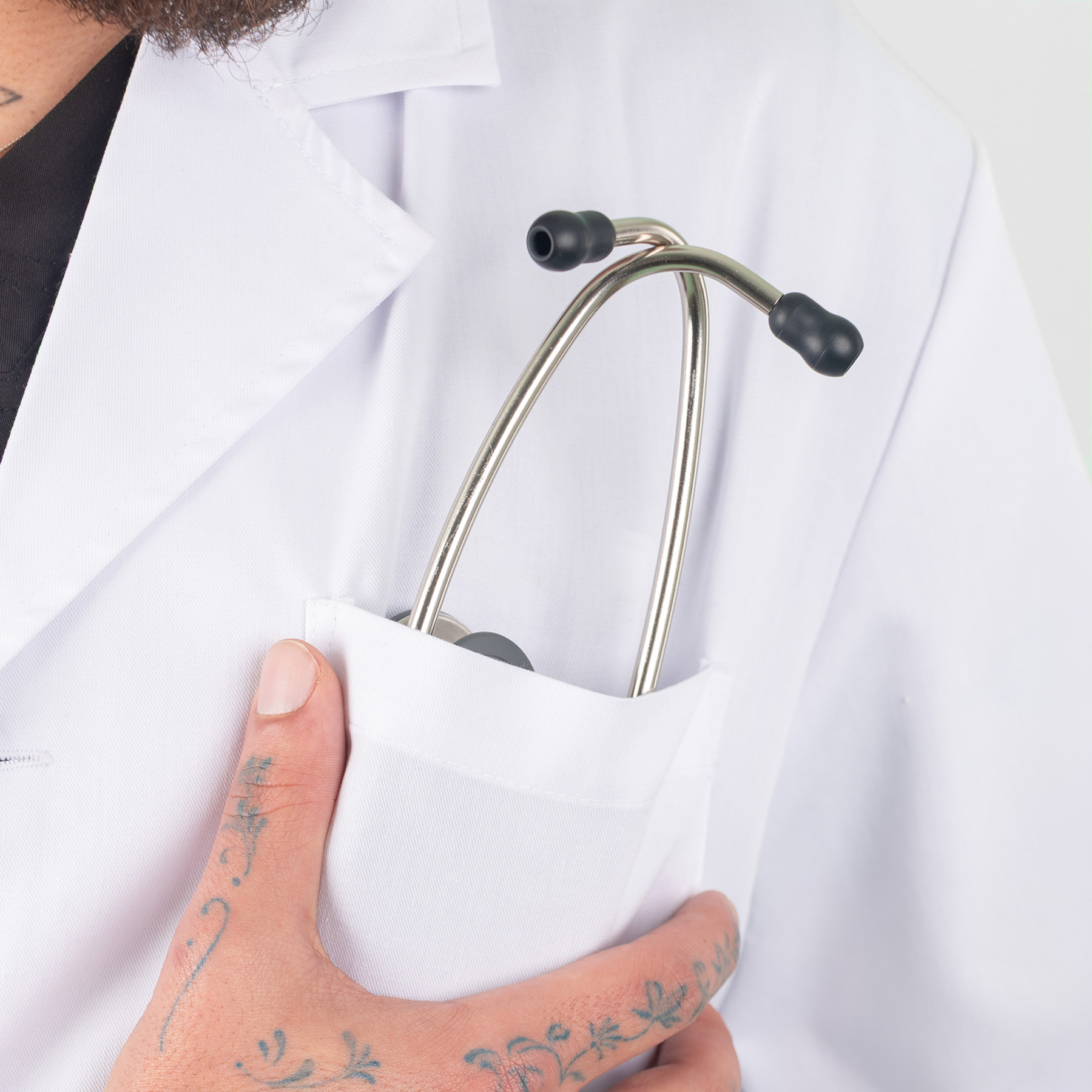 Cotona Blanca Área Médica Hombre Gabardina - Joaquín - Imagen 4
