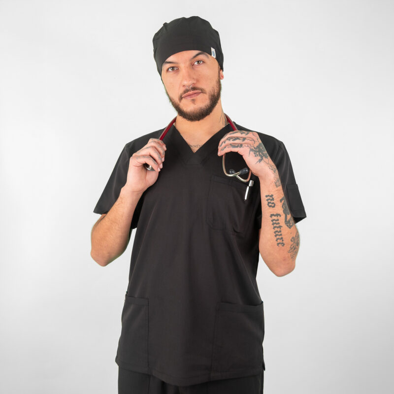 Polera Clínica Negro Hombre