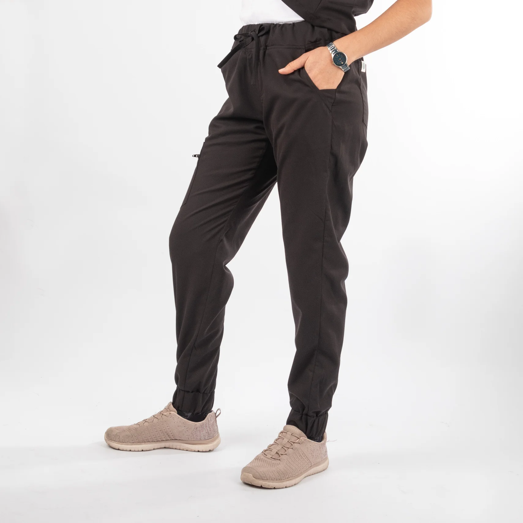 Pantalón Clínico Negro Área Médica Mujer a la Cintura - Javi - Imagen 2