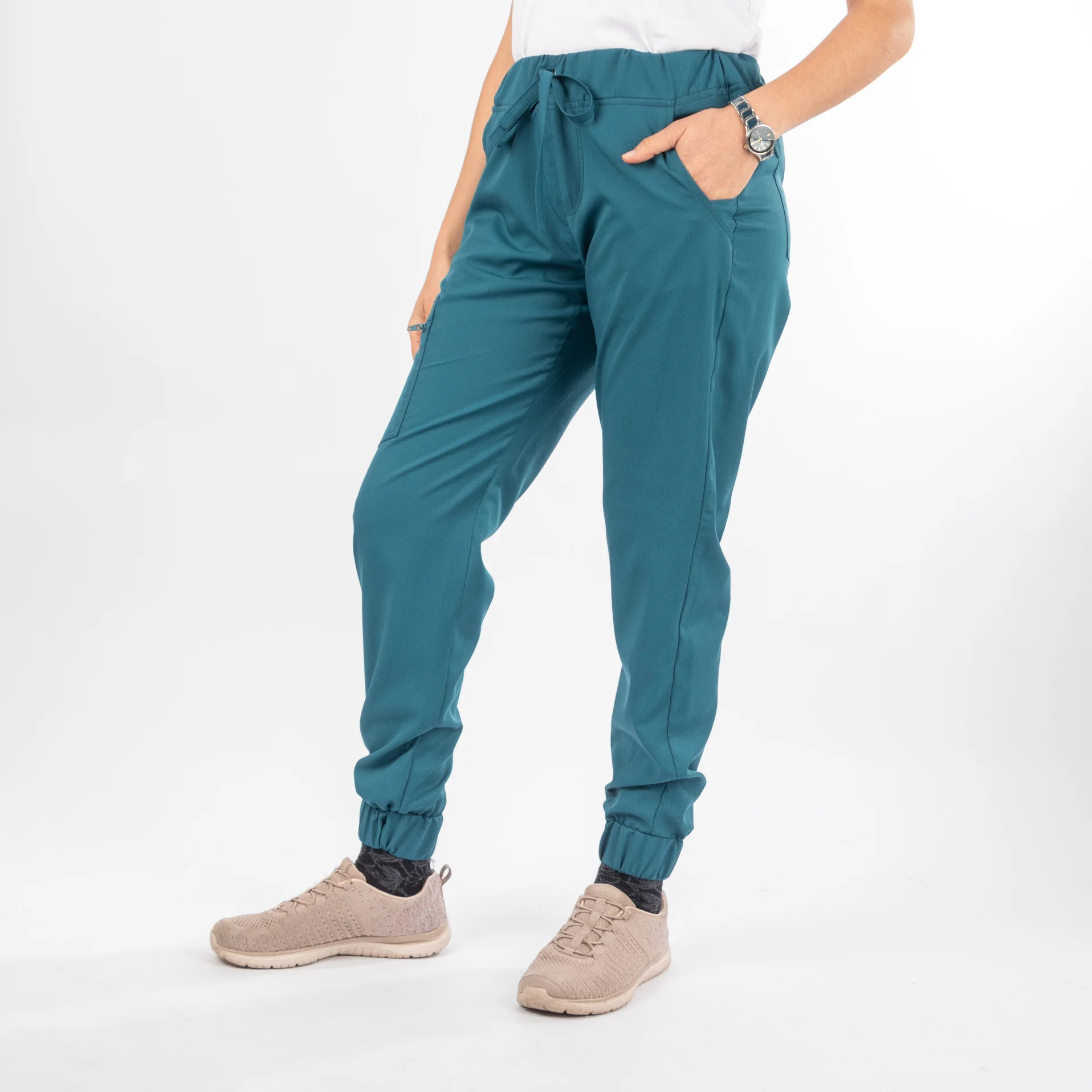 Pantalón Clínico Verde Petróleo Área Médica Mujer a la Cintura - Javi - Imagen 2