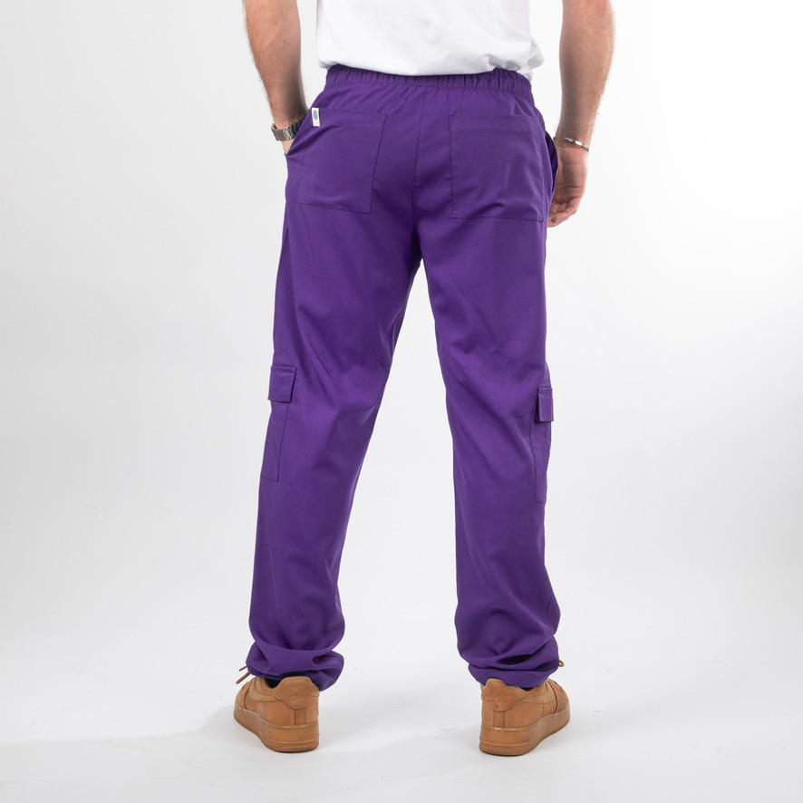 Pantalón Clínico Morado Nutricionista Hombre Tipo Cargo - Benjamín - Imagen 2