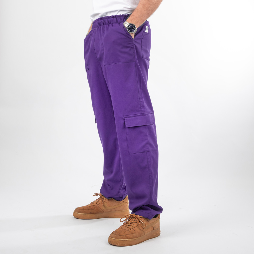 Pantalón Clínico Morado Nutricionista Hombre Tipo Cargo - Benjamín - Imagen 3