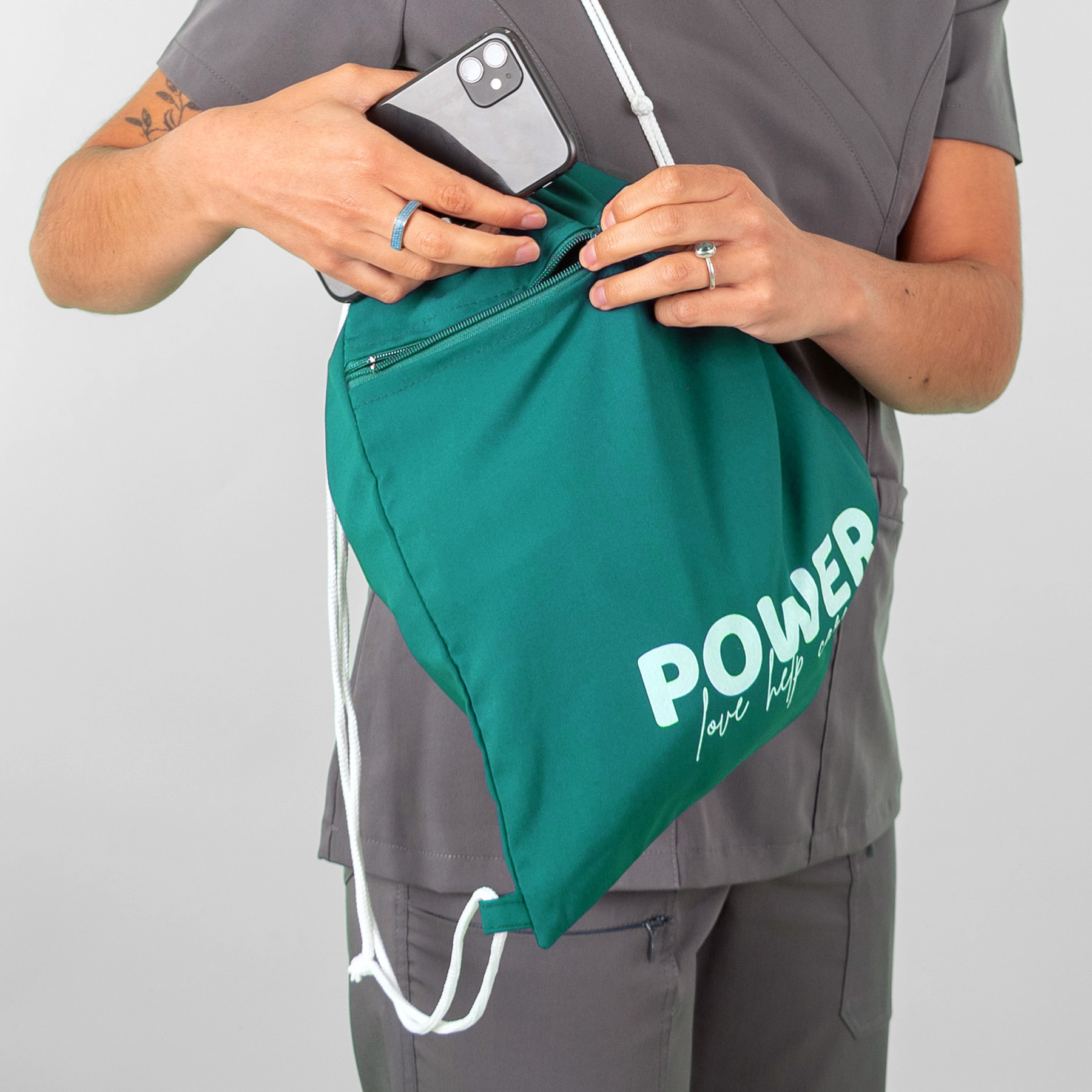Bolso Clínico tipo Morral Verde Petróleo - Imagen 2