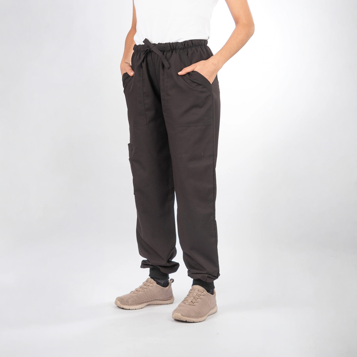 Pantalón Clínico Negro Área Médica Mujer con Puño - Black - Imagen 3